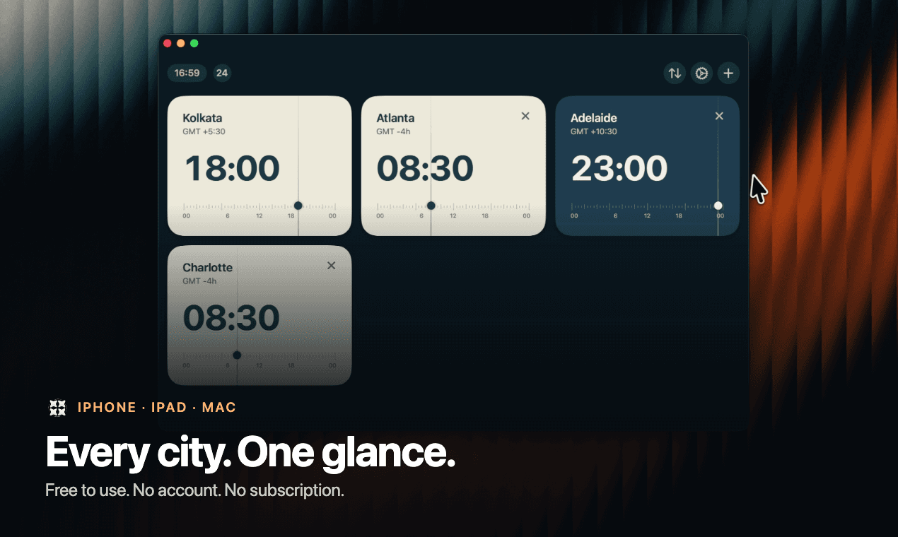 Every city in one Mac window